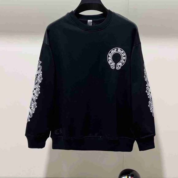 Chrome Hearts Black Crewneck Sweater with White Graphics - Picture 1 of 6